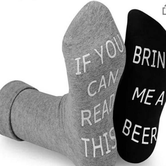 Mens Socks Novelty If You Can Read This Bring Me A Beer Funny GIFT - Picture 1 of 4